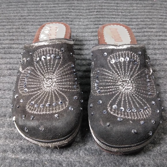 Bongo Girls Daisy Clogs Sandals Black - Picture 2 of 11